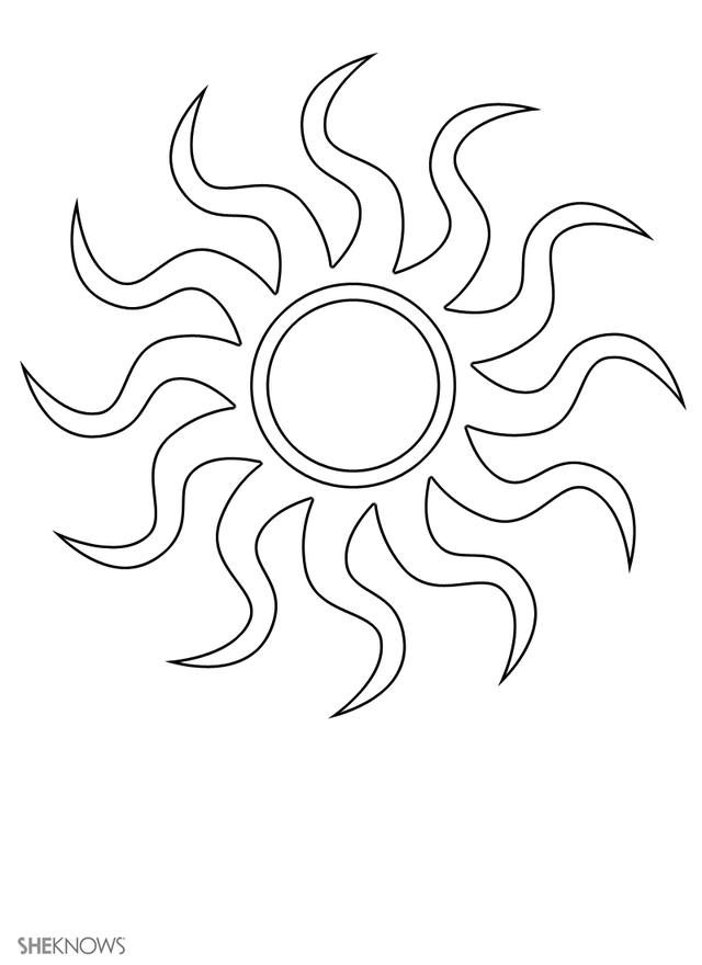 Sunburst Free Printable Coloring Pages