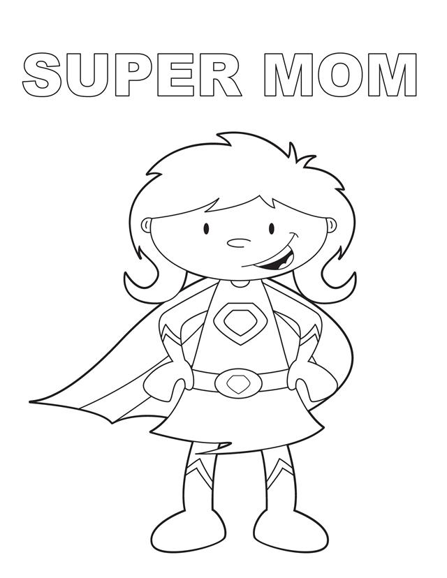 Super Mom Free Printable Coloring Pages