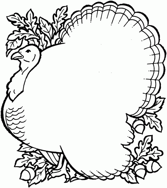 Big Thanksgiving turkey - Free Printable Coloring Pages