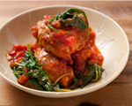 Chicken Thighs with Tomatoes and Spinach