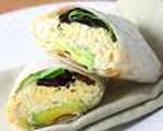 Wild Dandelion Greens and Egg Salad Wrap