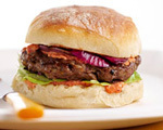 LA Hamburgers with Roasted Sweet Pepper Spread
