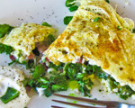 Sautéed Greens and Spring Onion Omelet