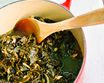 Southern collard greens with Parmesan vinaigrette