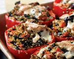 Quinoa-stuffed red peppers